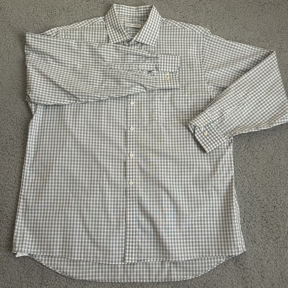 Joseph Abboud Regular Fit Non-Iron Dress Shirt Size 17 1/2 (34/35) Stripes